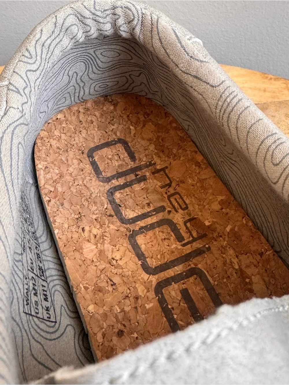 Hey Dude Men's Wally Recycled Leather Silver Birch US Men's US 12 Cork Loafers